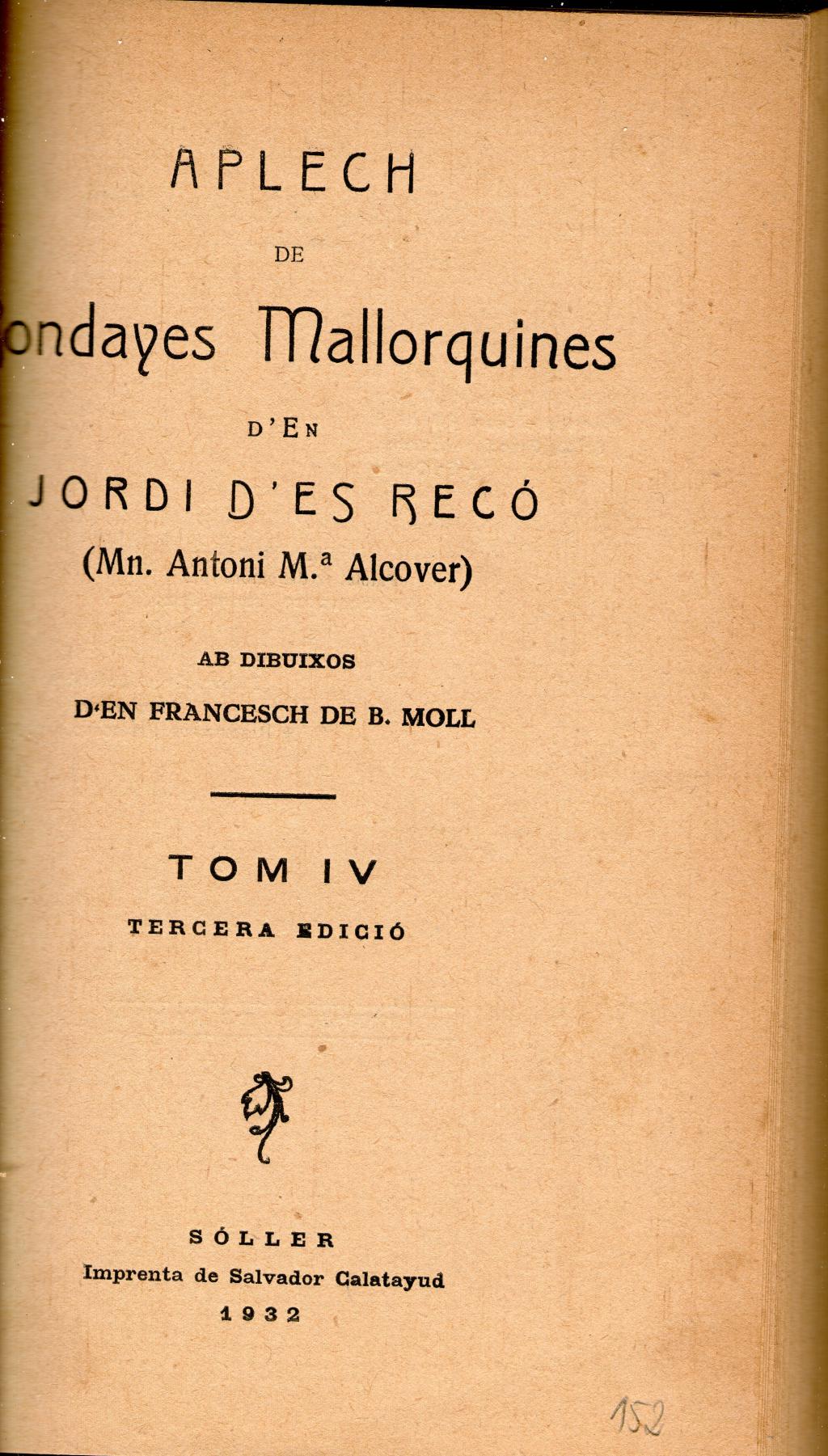 Coberta de Rondaies mallorquines (Tom IV) Tercera edició